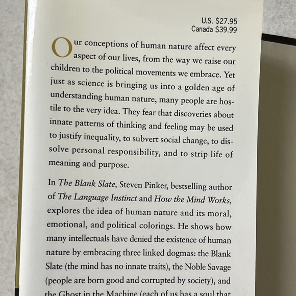 Steven Pinker, The Blank State: The Modern Denial of Human Nature, 2002, Viking. - Picture 6 of 16
